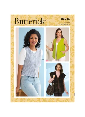 B6745 Misses' Vests in Five Styles