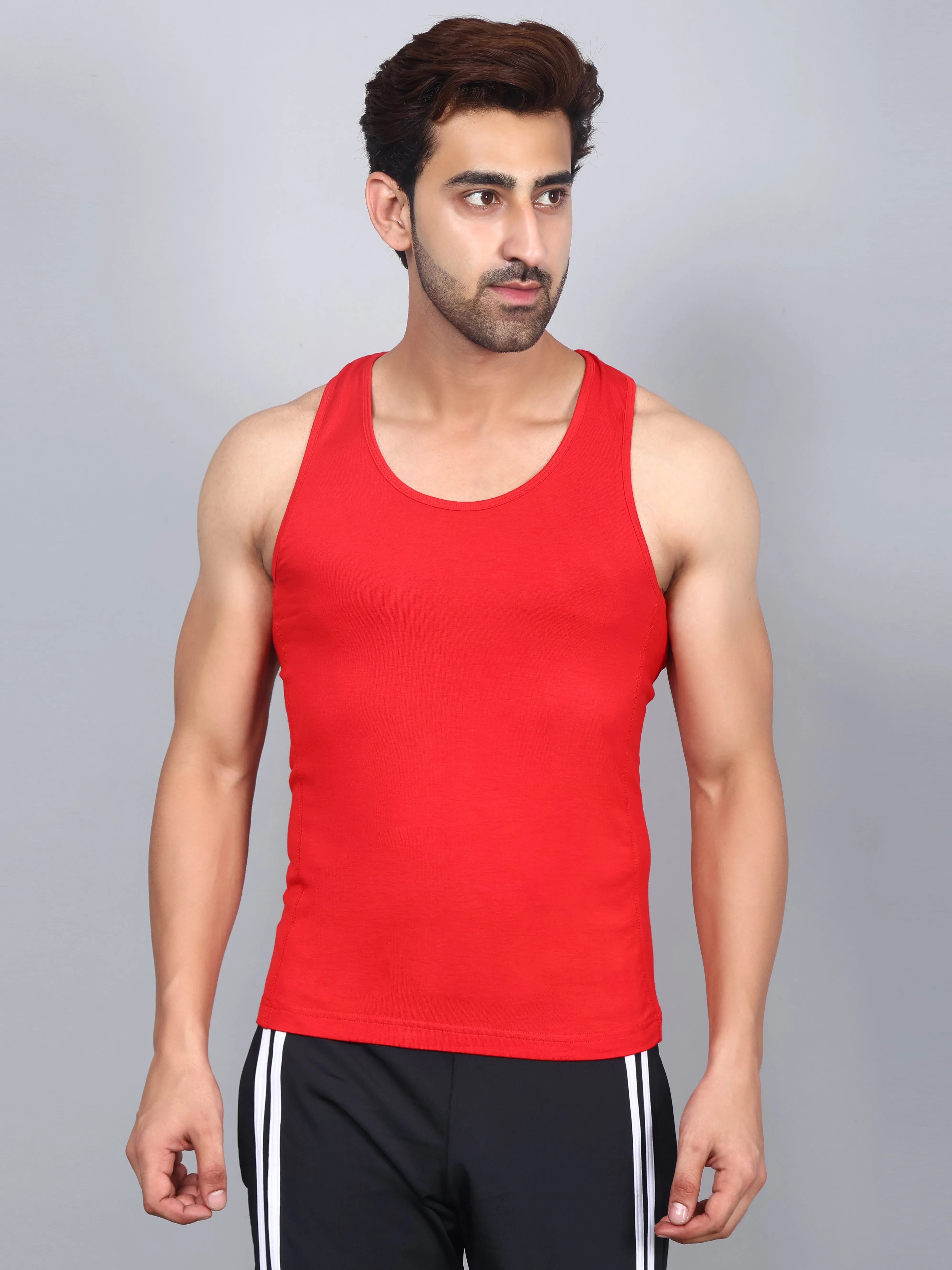 Bamboo Fabric Men's Runner Vest – Lightweight, Breathable, Moisture-Wicking, and Eco-Friendly for Superior Comfort | Red