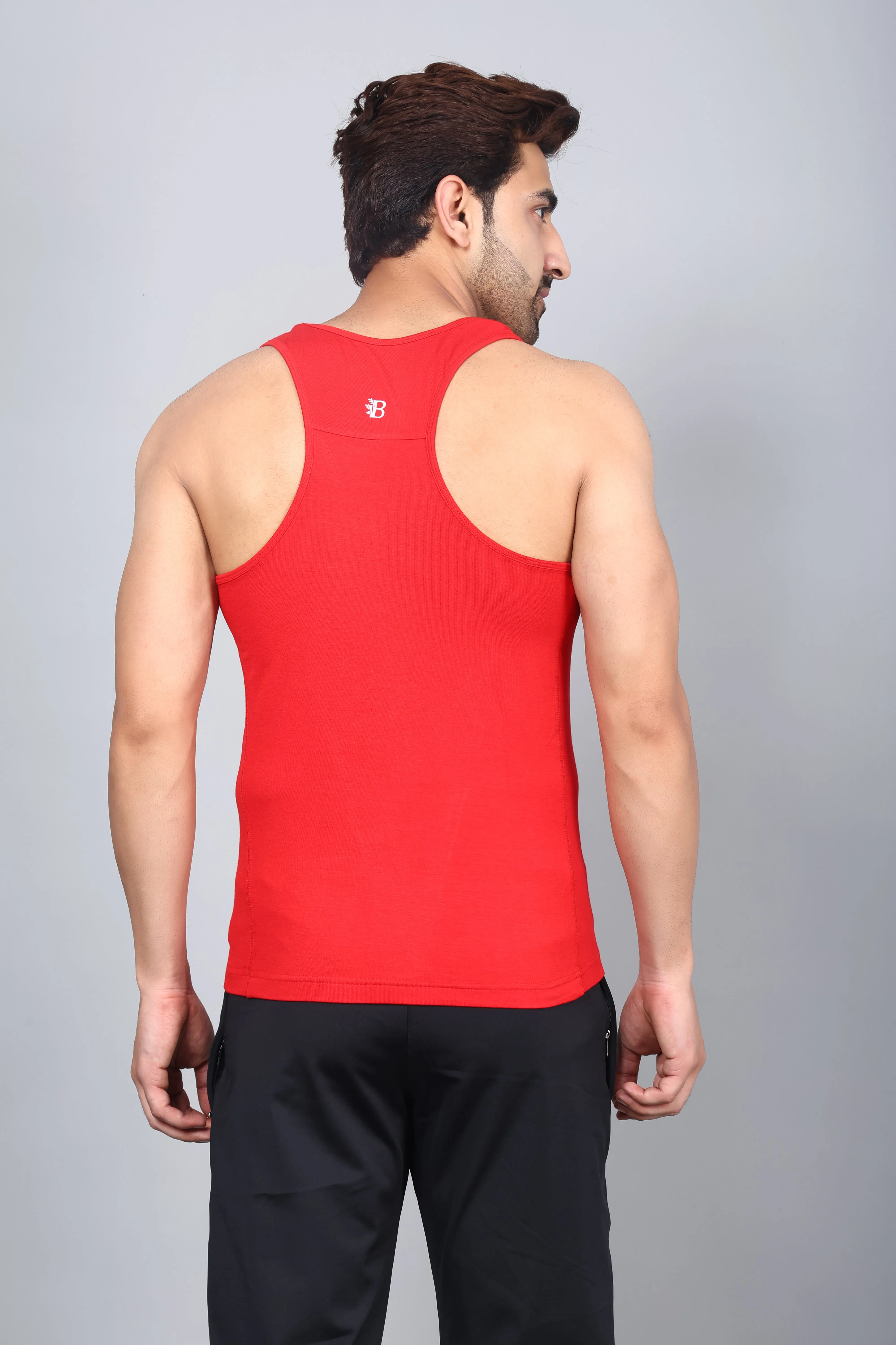 Bamboo Fabric Men's Runner Vest – Lightweight, Breathable, Moisture-Wicking, and Eco-Friendly for Superior Comfort | Red