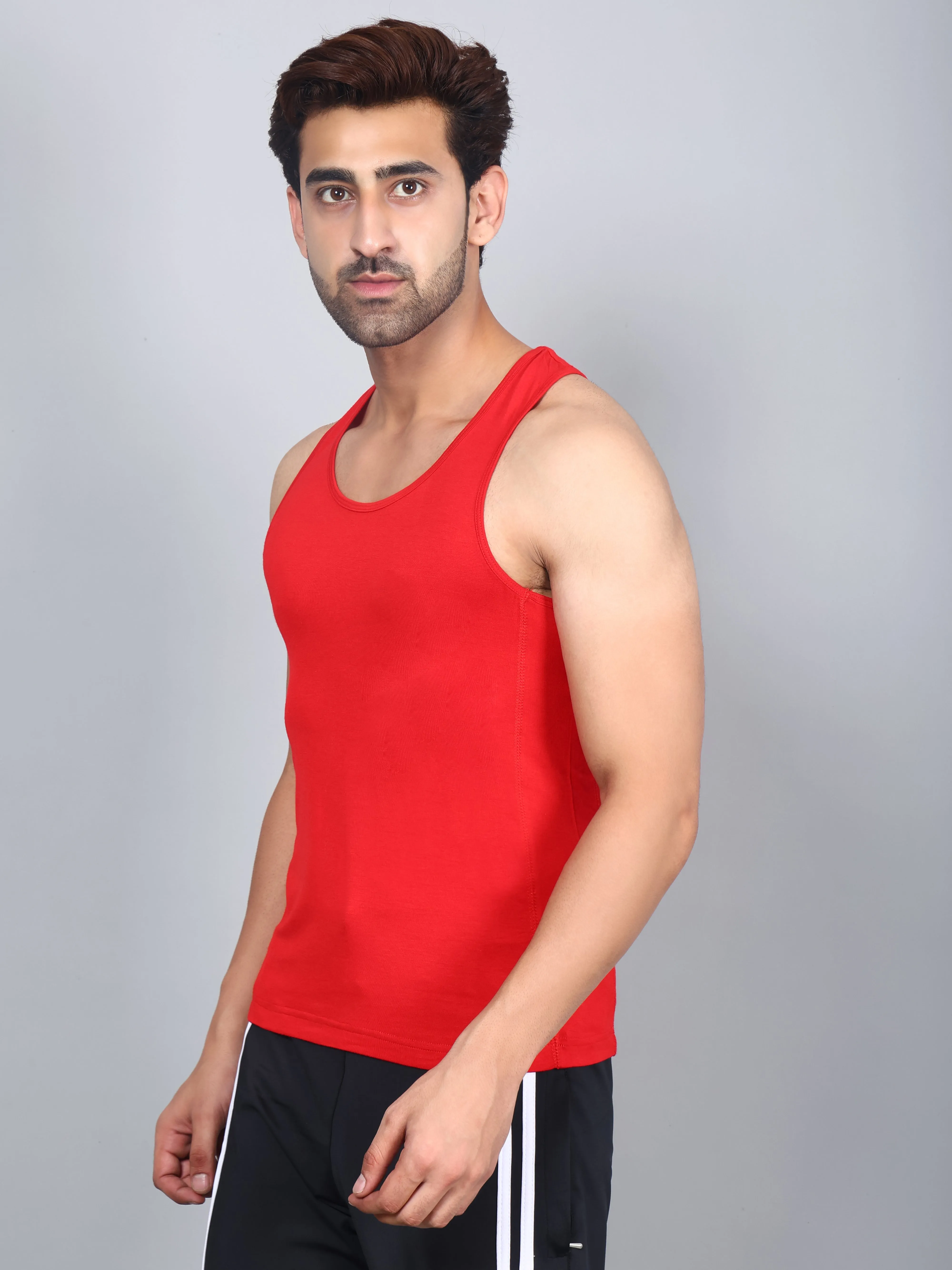 Bamboo Fabric Men's Runner Vest – Lightweight, Breathable, Moisture-Wicking, and Eco-Friendly for Superior Comfort | Red