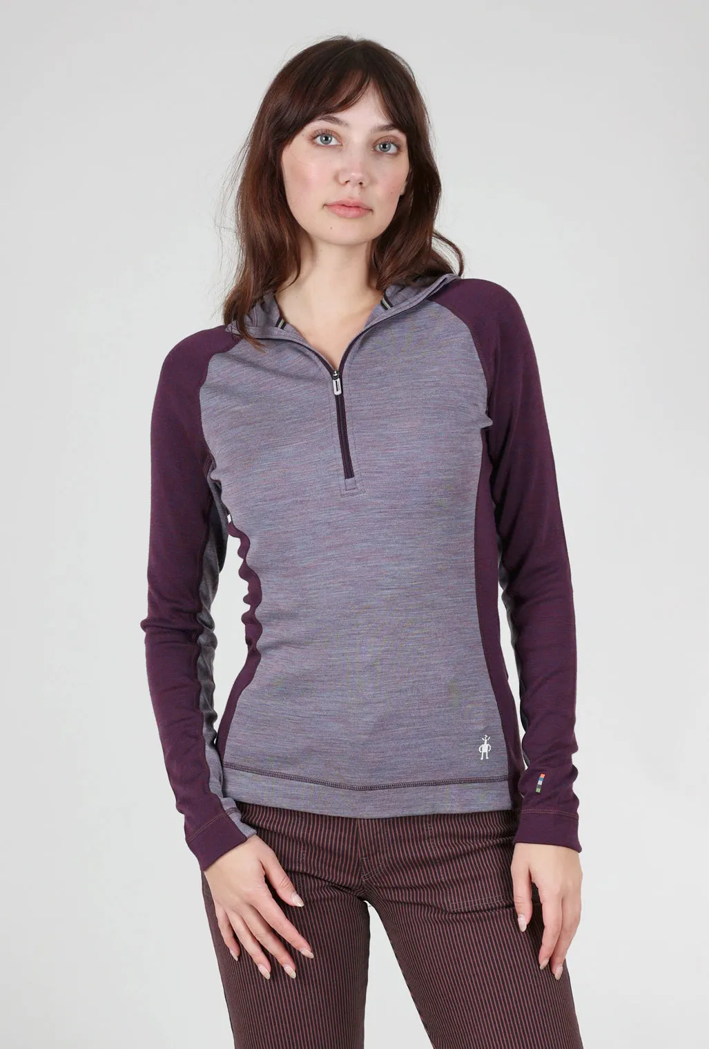 Classic Thermal Merino 1/2 Zip Hoodie, Violet/Purple Iris