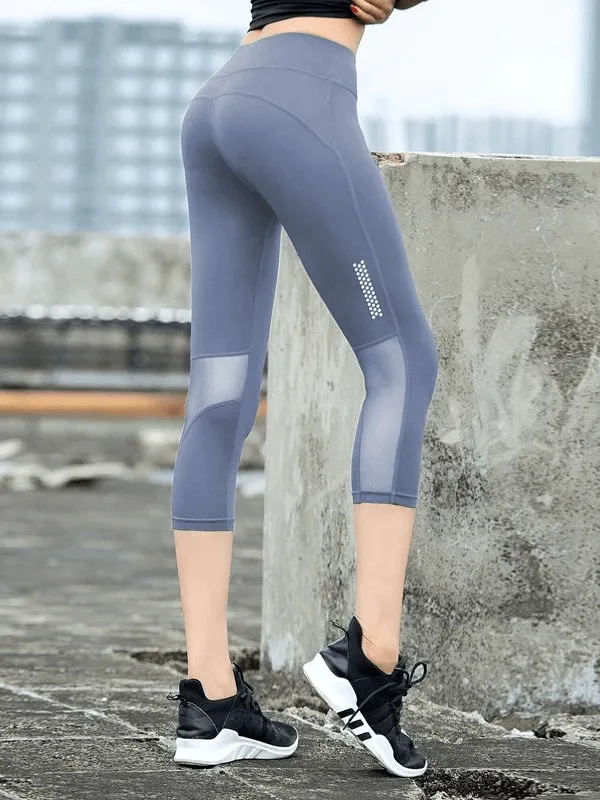 Elastic Breathable High-Waisted Cropped Leggings - SF0173