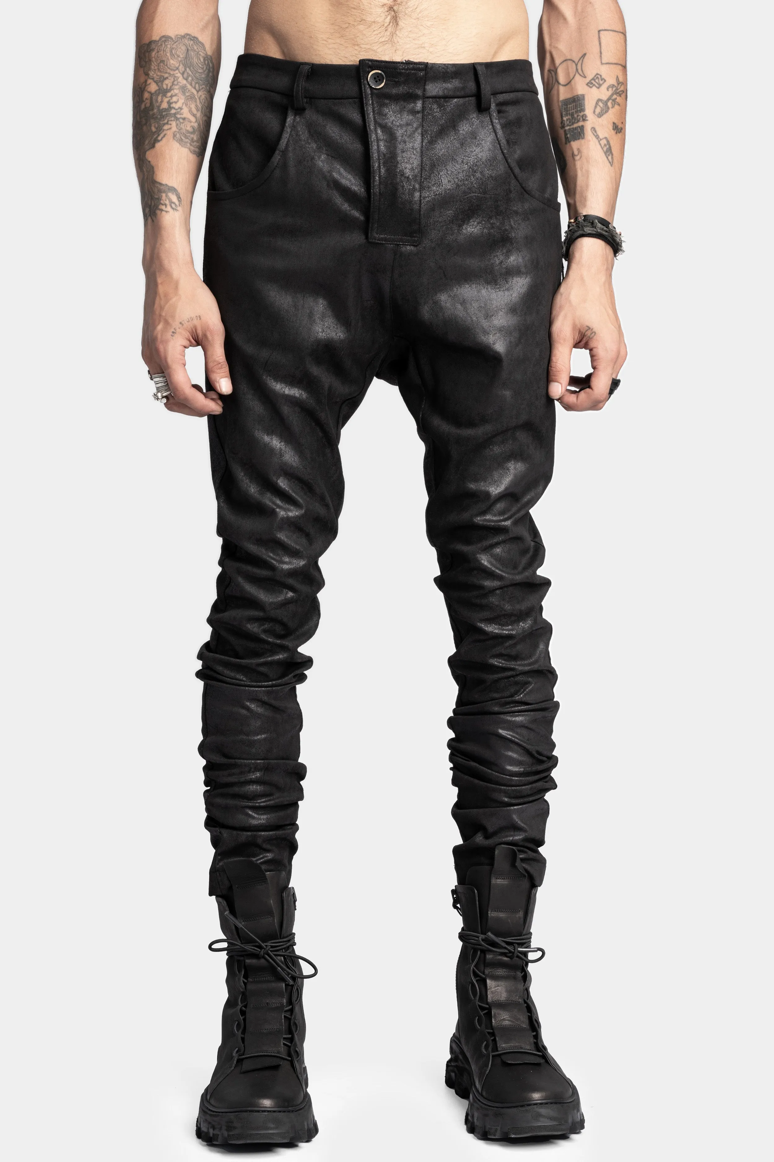 Faux leather trousers