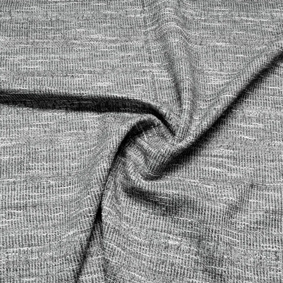 Grey Woven Stretch Wool Blend