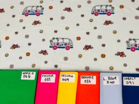 LIGHT BLUE BUS COTTON JERSEY PER METRE