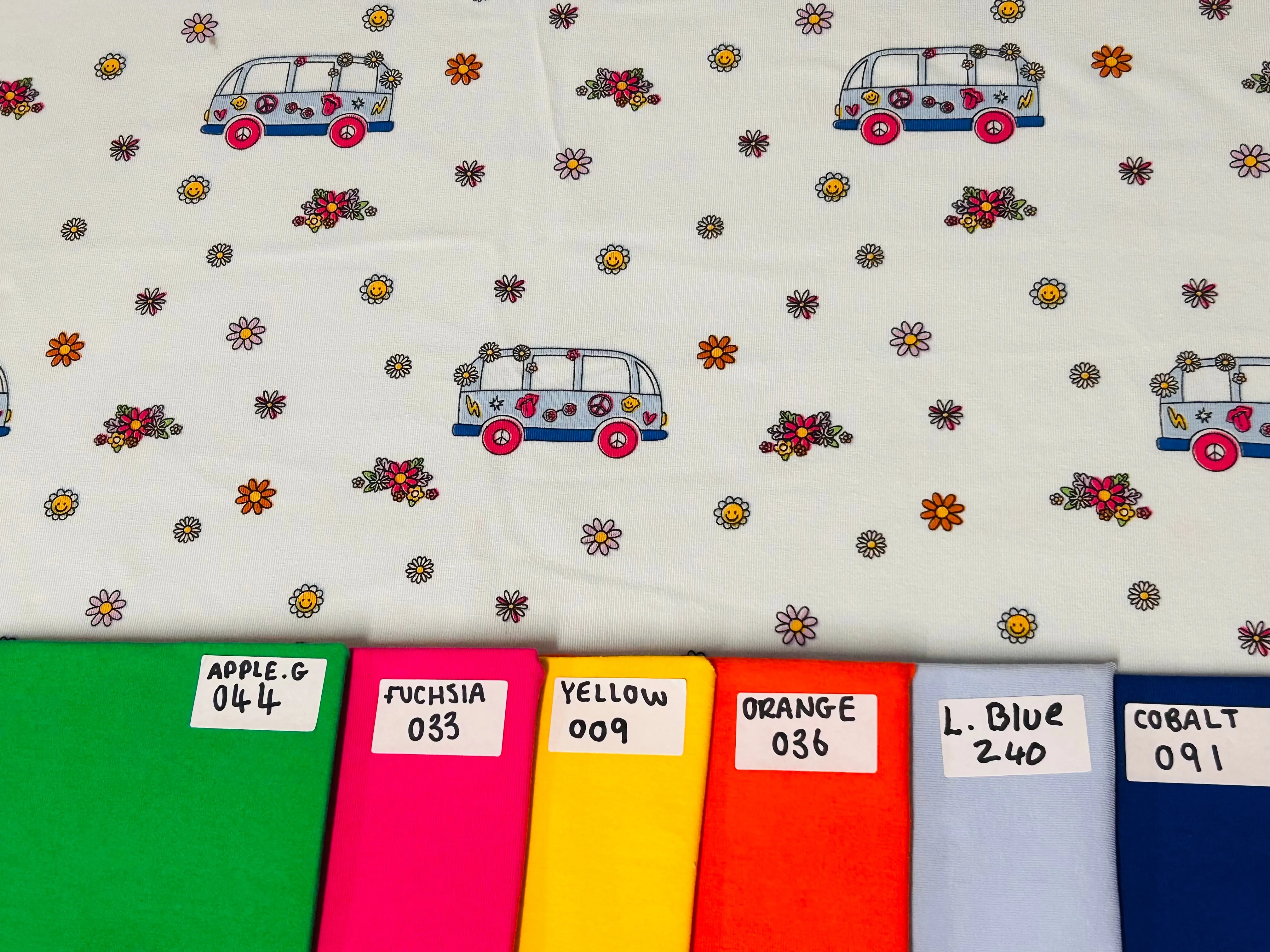 LIGHT BLUE BUS COTTON JERSEY PER METRE