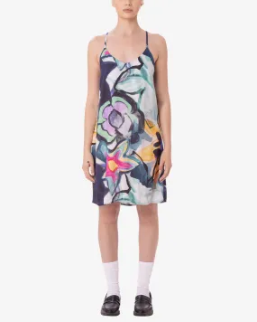 Obey REQUIEM SLIP DRESS - STRONG BLUE MULTI