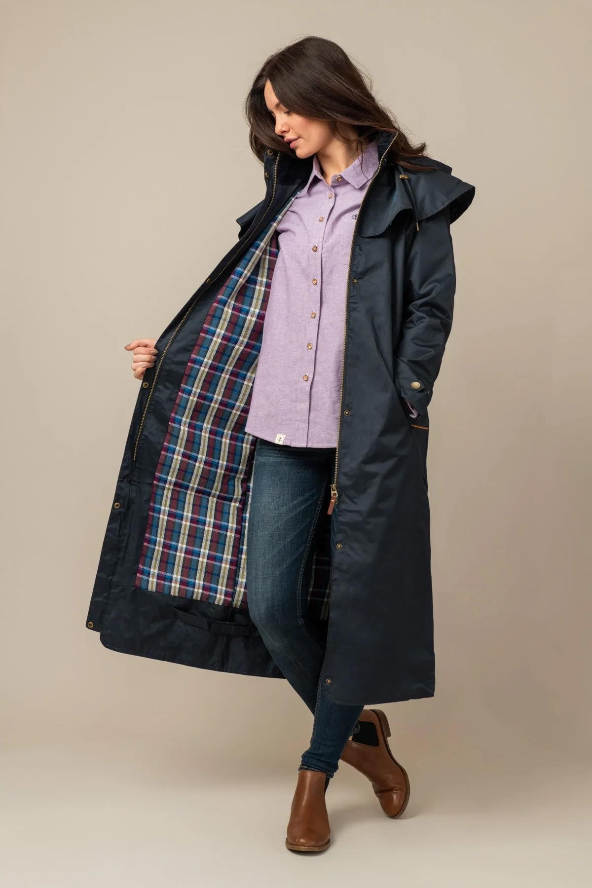 Outback Full Length Waterproof Raincoat in Nightshade