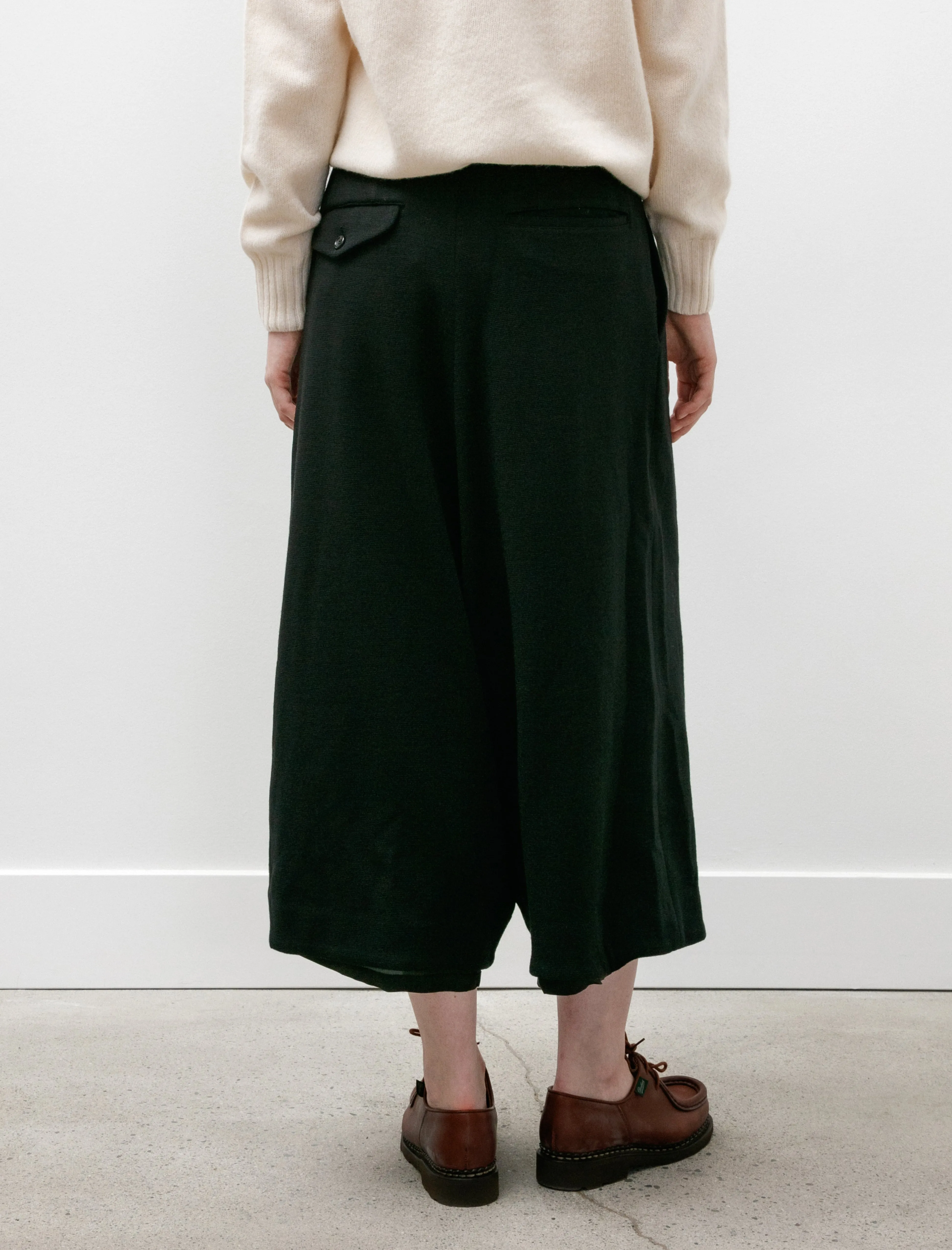 Pleated Milano Wool Pants Black