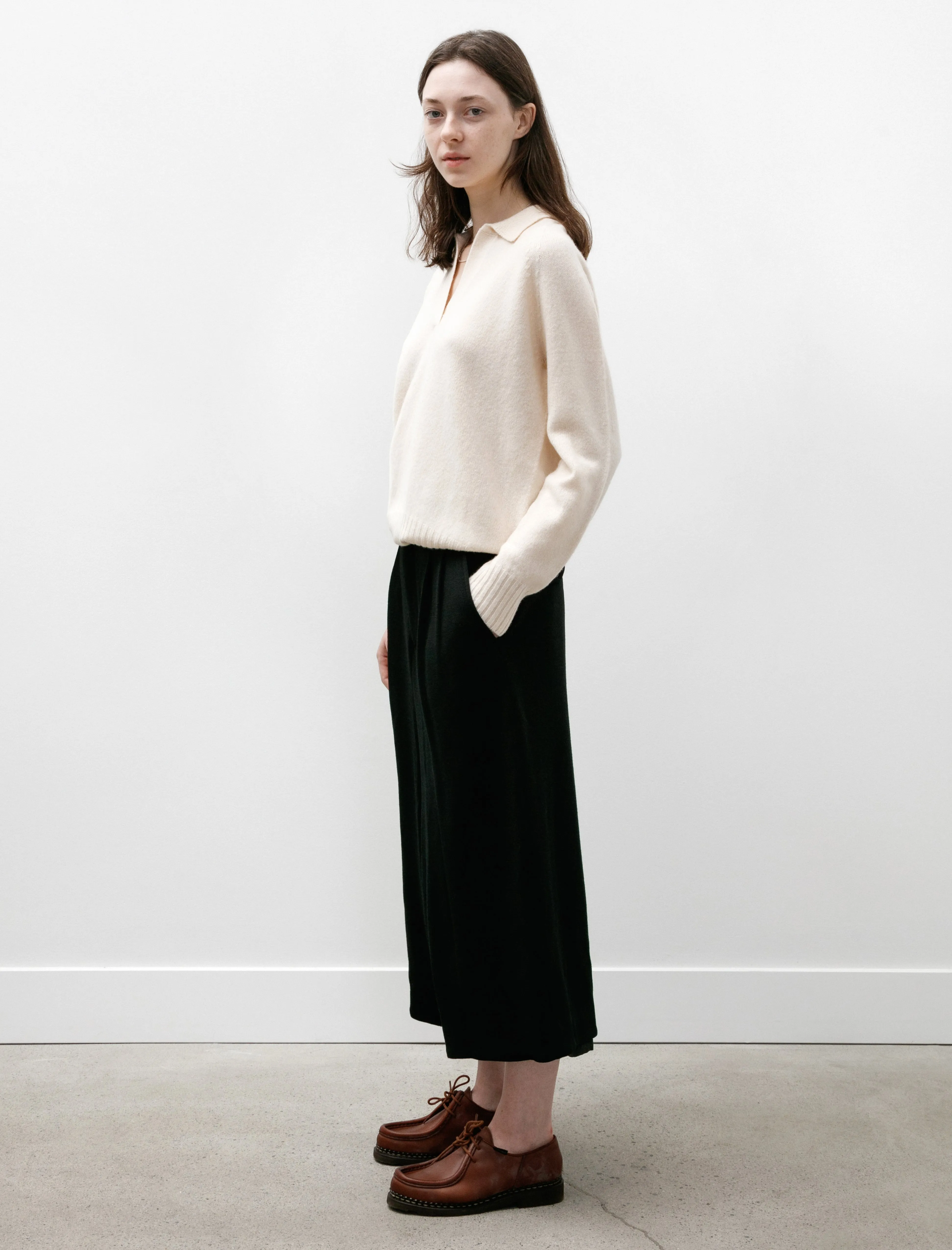 Pleated Milano Wool Pants Black