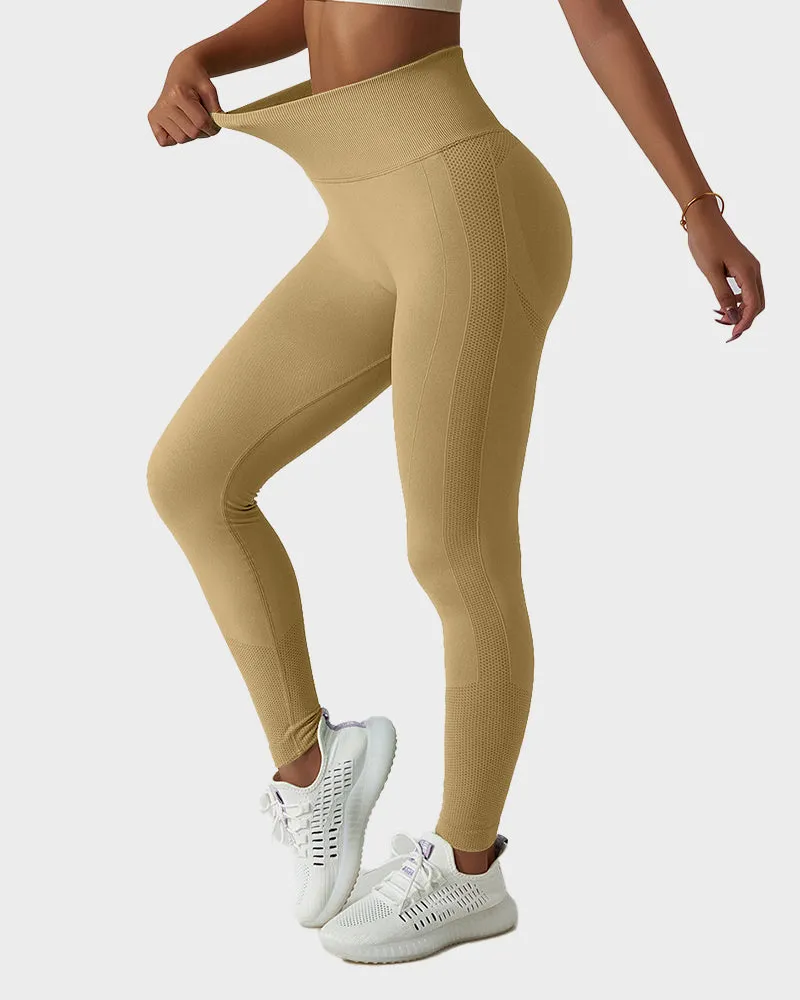 Seamless Knit Breathable Butt Lifting Fitness Leggings