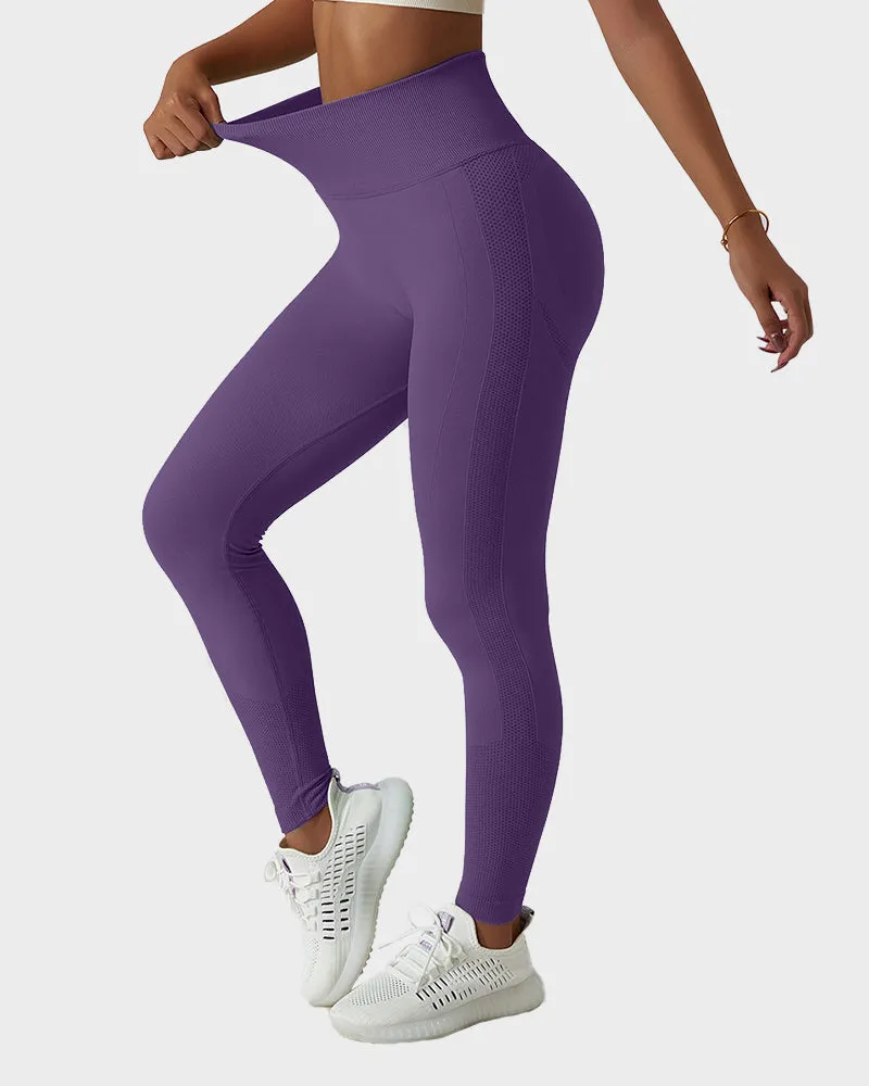 Seamless Knit Breathable Butt Lifting Fitness Leggings