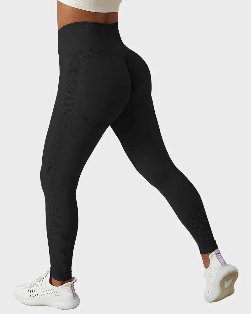 Seamless Knit Breathable Butt Lifting Fitness Leggings