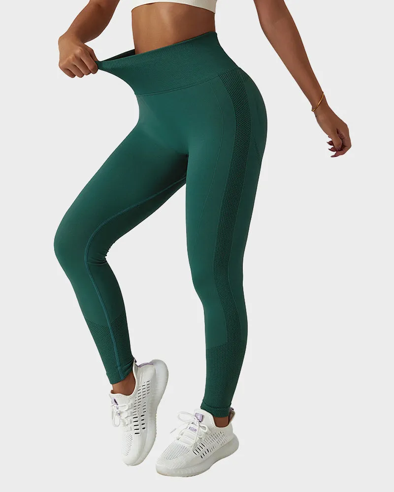 Seamless Knit Breathable Butt Lifting Fitness Leggings