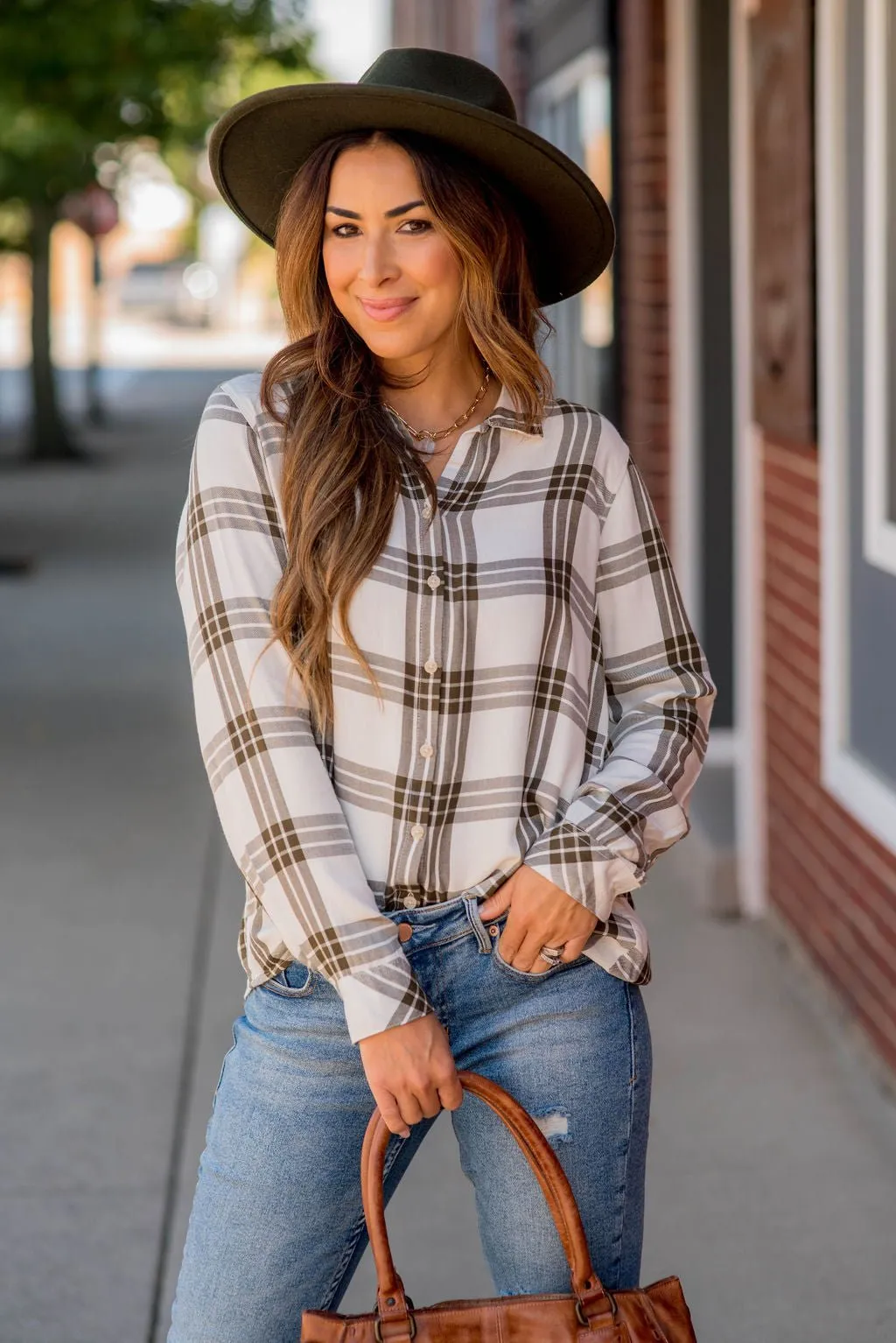 Triple Plaid Button Up