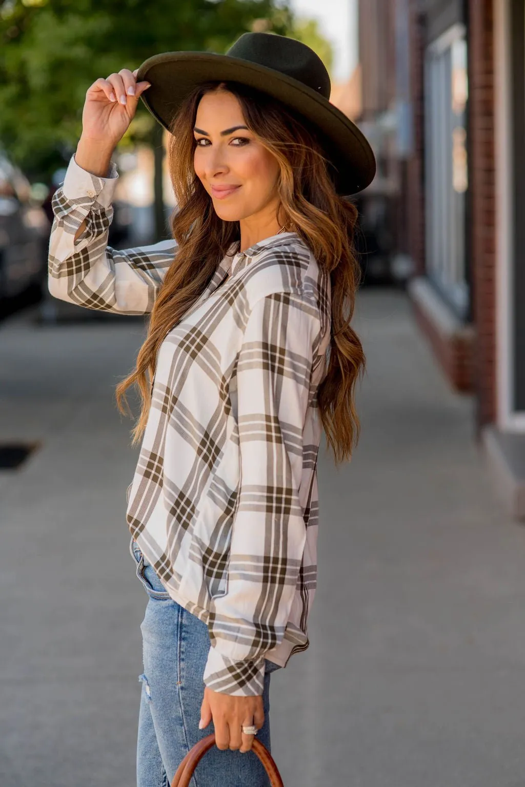 Triple Plaid Button Up