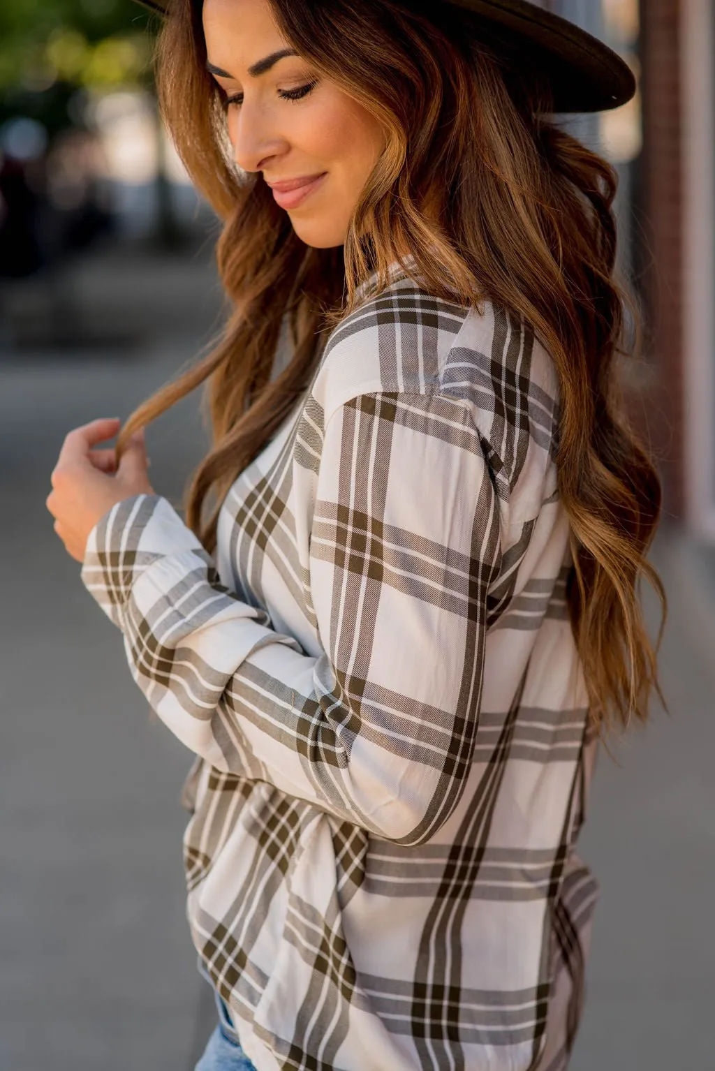 Triple Plaid Button Up