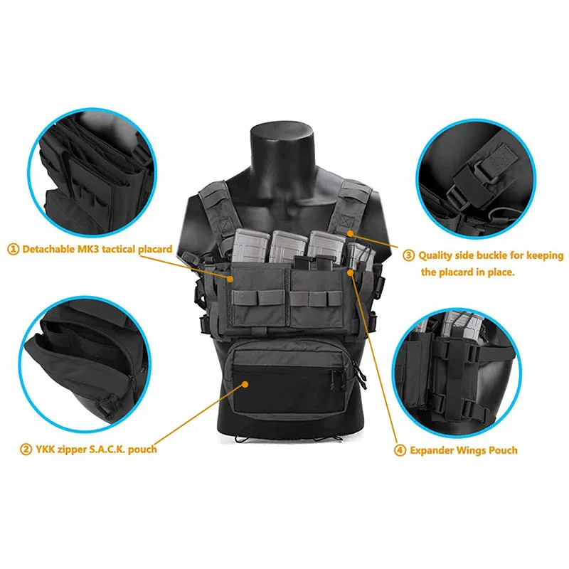 TWS MK3 Modular Lightweight Chest Rig - Black