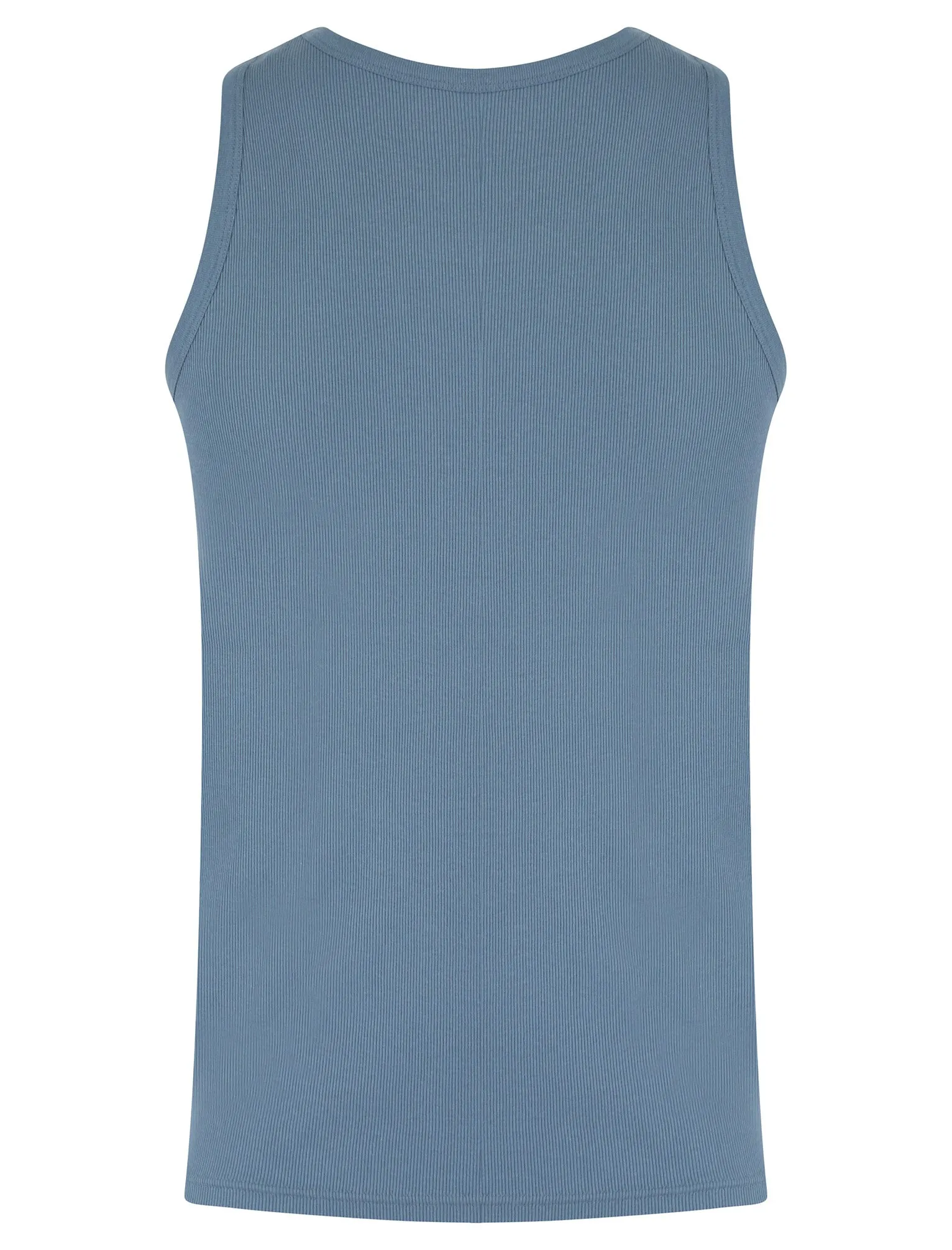 Victory 4 Pack Cotton Ribbed Sleeveless Vest Tops in Hot Coral / Light Grey Marl / Jet Black / Blue Horizon - South Shore