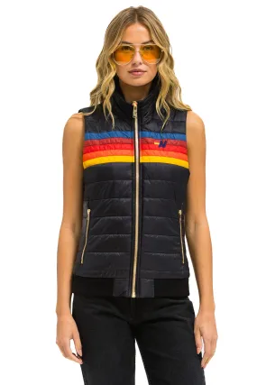 WOMEN'S 5 STRIPE VEST - BLACK