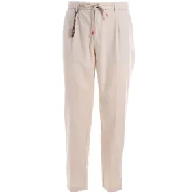 Yes Zee Chic Beige Regular Fit Cotton Trousers